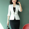 Spring Summer Women White Black Office Lady Casual Small Thin Blazer Half Sleeve Jackets Elegant Work Blazers Feminino