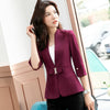 Spring Summer Women White Black Office Lady Casual Small Thin Blazer Half Sleeve Jackets Elegant Work Blazers Feminino