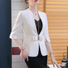 Spring Summer Women White Black Office Lady Casual Small Thin Blazer Half Sleeve Jackets Elegant Work Blazers Feminino