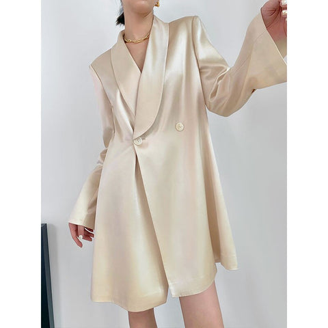 Spring White Blazers Women French Office Ladies Long Jackets Elegant Outwear Coats Female 2022 New