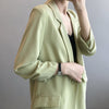 Spring Woman Blazer Turn Down Collar  Loose Straight Casual Thin Suit Coat Solid Color One Button Office Lady Tops Femme 2023