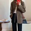 Spring Women Black Blazers Single Breasted Notched Collar England Style Korean Casual Office Elegant Suits Mujer Versatile Chic