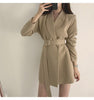 Spring Women Blazer 2022 Button Office Lady Suit Jacket Casual Slim Coat with Belt