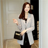 Spring Women Blazer Fashion Straight Slim Single Breasted Long Casual Suit Jacket Blazer Feminino Plus Size Solid Color MZ1243