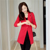 Spring Women Blazer Fashion Straight Slim Single Breasted Long Casual Suit Jacket Blazer Feminino Plus Size Solid Color MZ1243
