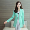 Spring Women Blazer Fashion Straight Slim Single Breasted Long Casual Suit Jacket Blazer Feminino Plus Size Solid Color MZ1243