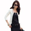 Spring Women Blazers and Jackets Ladies Slim Long Sleeve Black White Suits Outerwear Short Thin Blazers Rivet Office Blazers