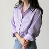 Spring Women Blouse Striped Turn-down Collar Office Lady Tops Full Sleeve Women Shirts Light Purple Female Tops blusas