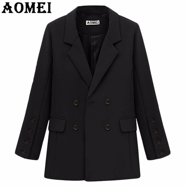 Spring Women Camel Blazer Casual Fashion Suit Black Color Wear to Work Office Ladies Fall New with Double Button Design Blasers