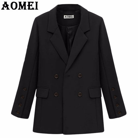 Spring Women Camel Blazer Casual Fashion Suit Black Color Wear to Work Office Ladies Fall New with Double Button Design Blasers