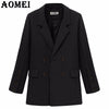 Spring Women Camel Blazer Casual Fashion Suit Black Color Wear to Work Office Ladies Fall New with Double Button Design Blasers