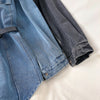 Spring Women Denim Blouse with Belt Elegant Long Sleeve Patchwork Fake Two Piece Blouses Jeans Shirts Loose Tops Blusas Mujer