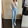 Spring Women High Waist Denim Jeans Skinny Pencil Pants Leggings Elastic High Waist Denim Skinny Trousers