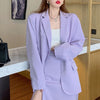 Spring Women Purple Skirt Purple Suit 2023 Elegant Single-breasted Suit Jacket & Split Pencil Skirt Summer Ladies Blazer Set