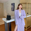 Spring Women Purple Skirt Purple Suit 2023 Elegant Single-breasted Suit Jacket & Split Pencil Skirt Summer Ladies Blazer Set