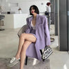 Spring Women Purple Skirt Suit 2022 Elegant Single-breasted Suit Jacket & Split Pencil Skirt Summer Ladies Blazer Set