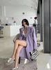 Spring Women Purple Skirt Suit 2022 Elegant Single-breasted Suit Jacket & Split Pencil Skirt Summer Ladies Blazer Set
