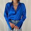Spring Women Shirts Casual Satin Loose Green Blouses Long Sleeve Single Breasted Tops Mujer Button Shirt Woman Clothing