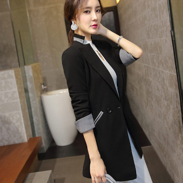 Spring Women Slim Blazer Coat 2022 New Fashion Casual Jacket long blazers for women Ladies Blazers Work Wear