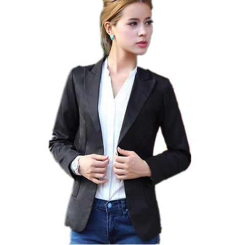 Spring Women Slim  Blazer Coat New Fashion Casual Jacket Long Sleeve One Button Suit Ladies Blazers WorkWear Tops MZ1437