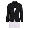 Spring Women's Casual Work Solid Color Knit Blazer Plus Size One Button Sllim suit Jacket