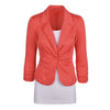 Spring Women's Casual Work Solid Color Knit Blazer Plus Size One Button Sllim suit Jacket