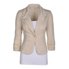 Spring Women's Casual Work Solid Color Knit Blazer Plus Size One Button Sllim suit Jacket