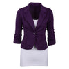 Spring Women's Casual Work Solid Color Knit Blazer Plus Size One Button Sllim suit Jacket