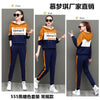 Spring and Autumn Casual Sports Suit, Female Korean-Style Loose Hooded Sweater Large Size Sportswear Two-Piece Set