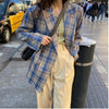 Spring and Autumn Plaid Suit Jacket Woman Jackets for Women 2023 Stylish Women's Clothing Blazersets Blaser Coat West