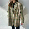 Spring and Autumn Plaid Suit Jacket Woman Jackets for Women 2023 Stylish Women's Clothing Blazersets Blaser Coat West
