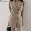 Spring and Autumn Korean Long Women Blazer Jacket Office Lady Casual Slim Suit Blazers Coat Solid Work Female Outerwear 2023
