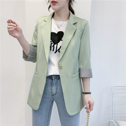 Spring and Autumn Chic Solid Color Women Casual Blazer Jacket Office Lady Work Suit Coat Ladies Classic Blazers
