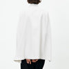 Spring and Autumn Women's Double Breasted Pocket Cape Slim Blazer White Color