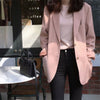 Spring and Autumn Korean Suit Jacket Women's Leisure Loose Pink Suit Slim  White Blazer Women Office Lady  Suit Blazer