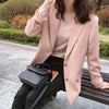 Spring and Autumn Korean Suit Jacket Women's Leisure Loose Pink Suit Slim  White Blazer Women Office Lady  Suit Blazer