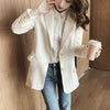 Spring and Autumn White Blazer Women Korean Loose Casual Jacket