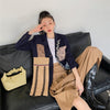 Spring and Autumn Retro Design Top Stitching Suit Jacket