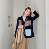 Spring and Autumn Retro Design Top Stitching Suit Jacket