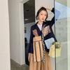 Spring and Autumn Retro Design Top Stitching Suit Jacket