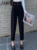 Spring and Autumn Season Thickened Fabric High Waist Casual Loose Ninth Suit Pants Explosive Small Foot Pants Women