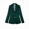 Spring and Autumn new Slim gold velvet small suit jacket female leisure blazer/ velvet metal button long suit blazer