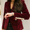 Spring and Autumn Slim gold velvet small suit jacket female leisure blazer
