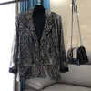 Spring and Autumn slim slim leopard-print women's business suit long-sleeve sequined flannelette printed jacket