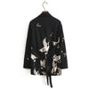 Spring and Summer European Station Crane Belt Suit Female Printed Small Suit Coat