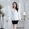 Spring and autumn art fan pure color long sleeve temperament commuting retro Korean version of a button suit collar whit