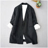 Spring and autumn women's linen suit  linen suit coat leisure comfortable top 0420