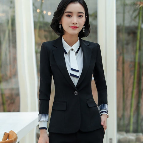 Spring new Business blazer women fashion formal long sleeve jacket office ladies work wear slim Interview outerwear