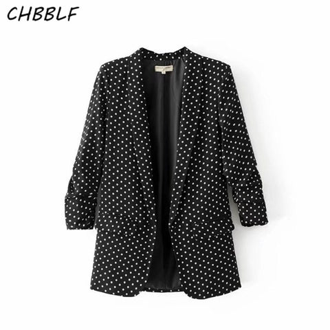 Spring new European polka dot fashion women blazer casual lady's small suit coat WDD8622