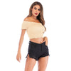 Spring/summer 2023 Sexy short Tops with lovely edge Lovely women Tops Yellow/Orange/White/Beige/Black female top